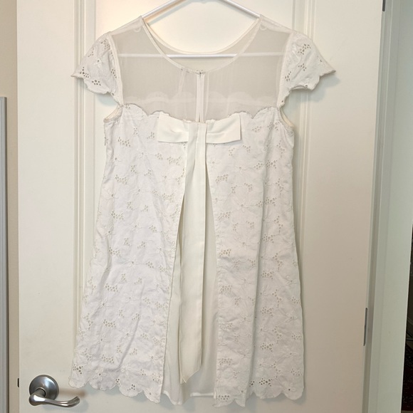 Free People | Lace Eyelet Bow Mini Dress - Picture 5 of 7